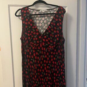 Reformation Calix Dress Cherry Print- 2x Like New